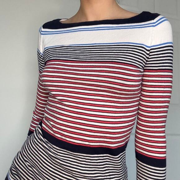 Lilly Pulitzer long sleeve fitted sweater red white blue - size XS - Picture 3 of 8